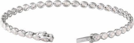 14K White Gold 4 9/10 CTW Lab-Grown Diamond Line 7" Bracelet