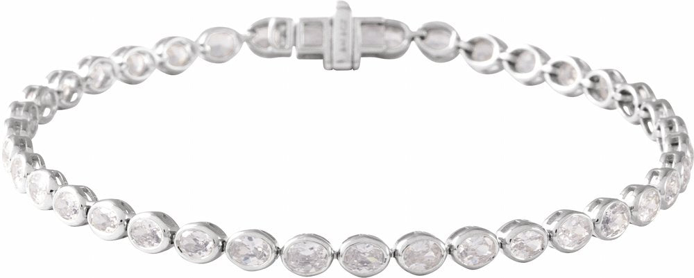 Sterling Silver 4 CTW Lab-Grown Diamond Line 7" Bracelet