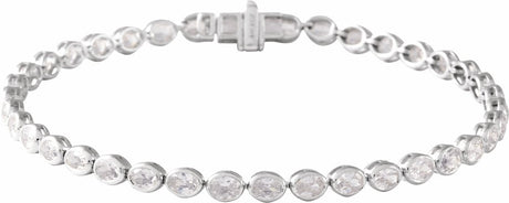 Sterling Silver 4 CTW Lab-Grown Diamond Line 7" Bracelet