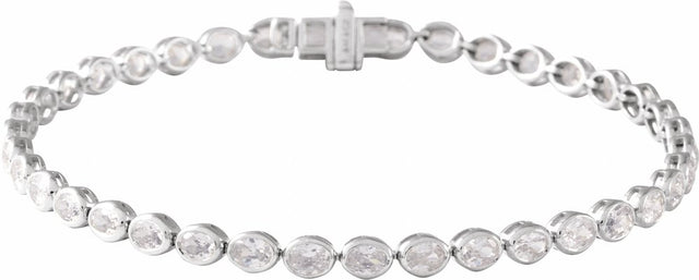 Sterling Silver 4 CTW Lab-Grown Diamond Line 7" Bracelet