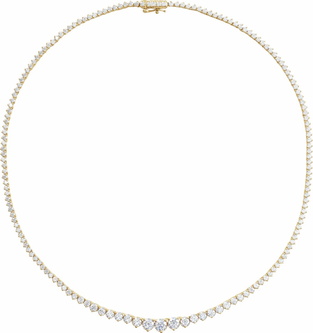 14K Yellow 9 1/2 CTW Lab-Grown Diamond Line 16 1/2" Necklace