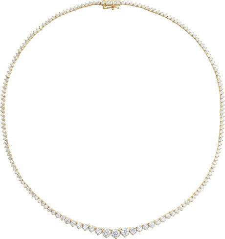 14K Yellow 9 1/2 CTW Lab-Grown Diamond Line 16 1/2" Necklace