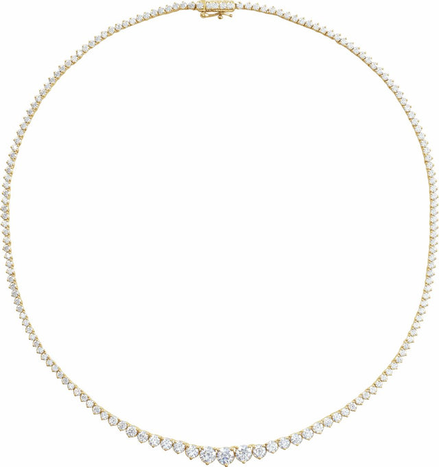 14K Yellow Gold Vermeil 9 1/2 CTW Lab-Grown Diamond Line 16 1/2" Necklace