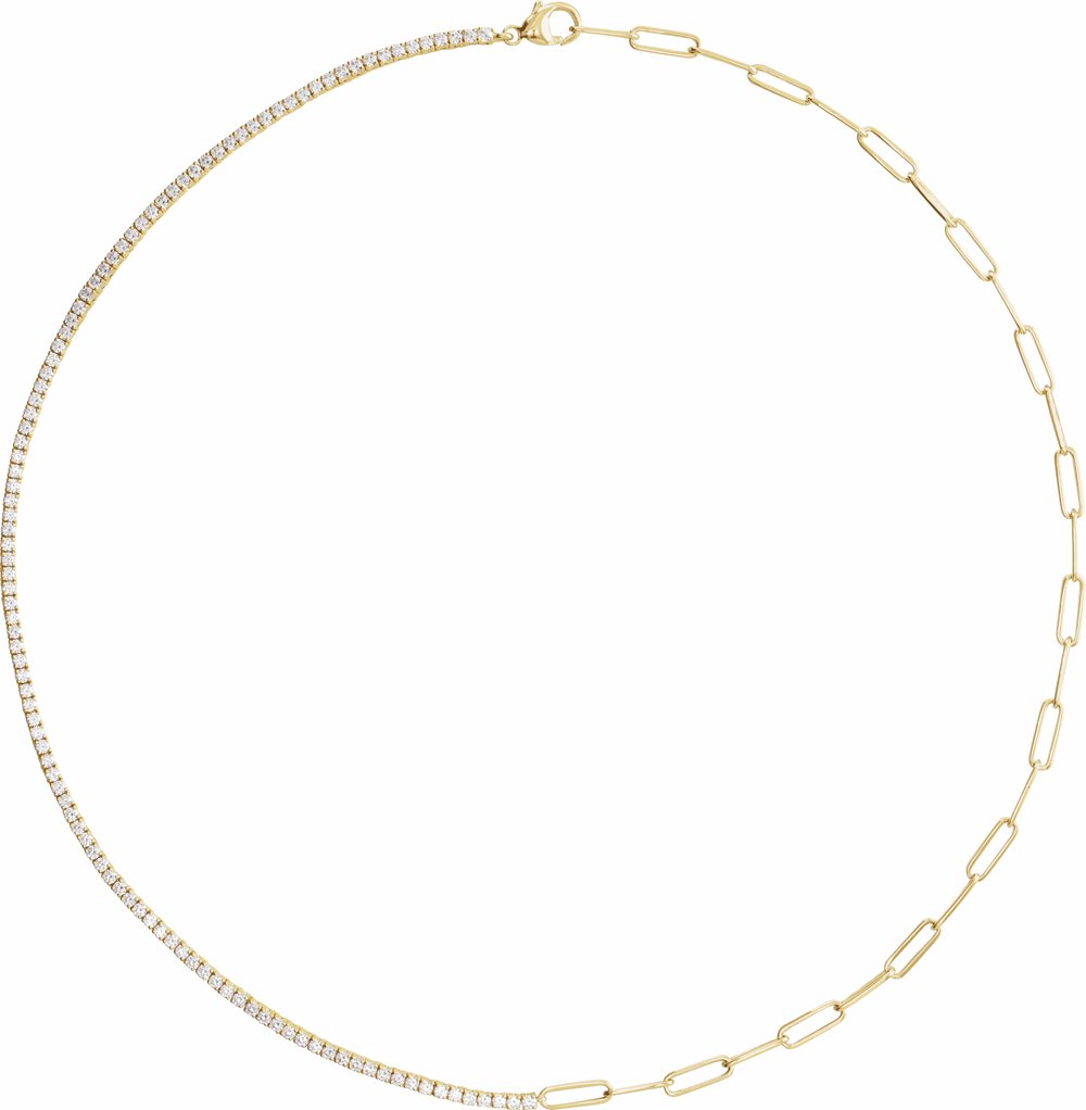 14K Yellow 3 1/4 CTW Lab-Grown Diamond Line 18" Necklace