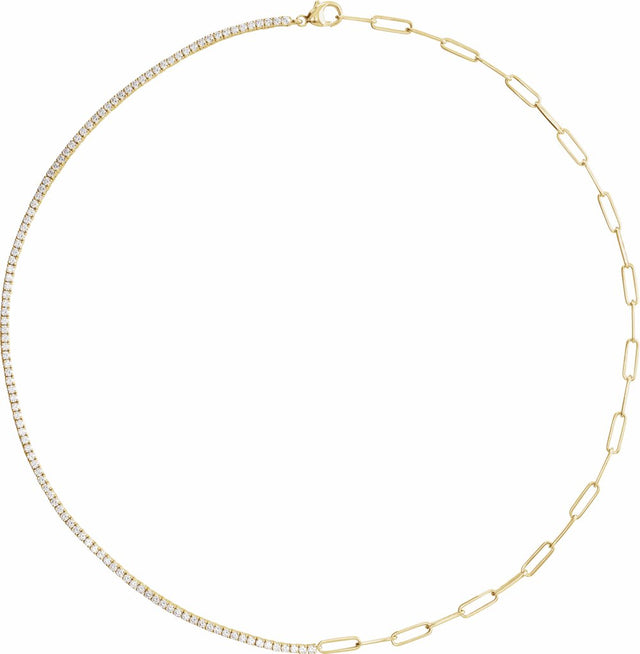 14K Yellow 3 1/4 CTW Lab-Grown Diamond Line 18" Necklace