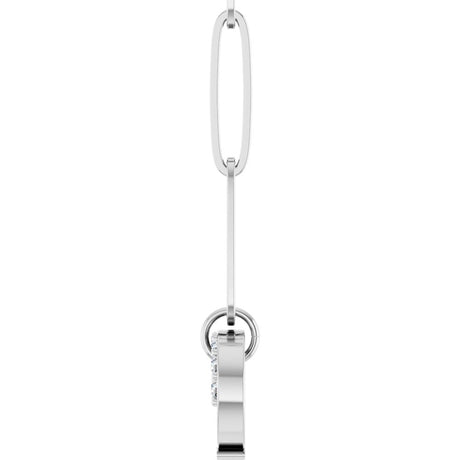 14K White Gold .08 CTW Natural Diamond Charm 16" Necklace