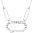 14K White .08 CTW Natural Diamond Charm 16" Necklace