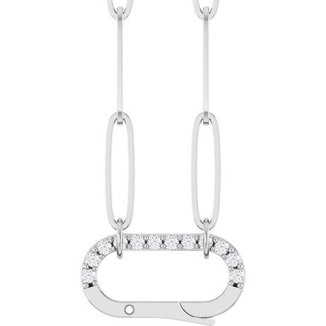 14K White .08 CTW Natural Diamond Charm 16" Necklace