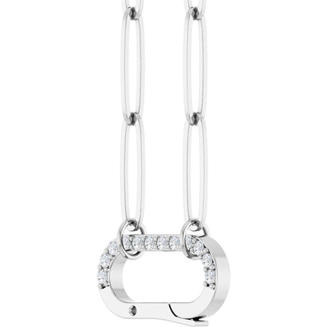 14K White Gold .08 CTW Natural Diamond Charm 16" Necklace
