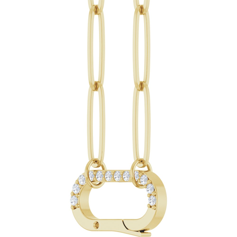14K Yellow Gold .08 CTW Natural Diamond Charm 16" Necklace