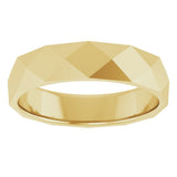 14K Yellow Gold 4.5 mm Geometric Faceted Flat Band Size 9.5