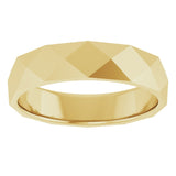 14K Yellow Gold 4.5 mm Geometric Faceted Flat Band Size 8.5