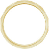 14K Yellow Gold 4.5 mm Geometric Faceted Flat Band Size 9.5