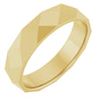 14K Yellow Gold 4.5 mm Geometric Faceted Flat Band Size 9.5