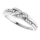 14K White .07 CTW Natural Diamond Knot Ring