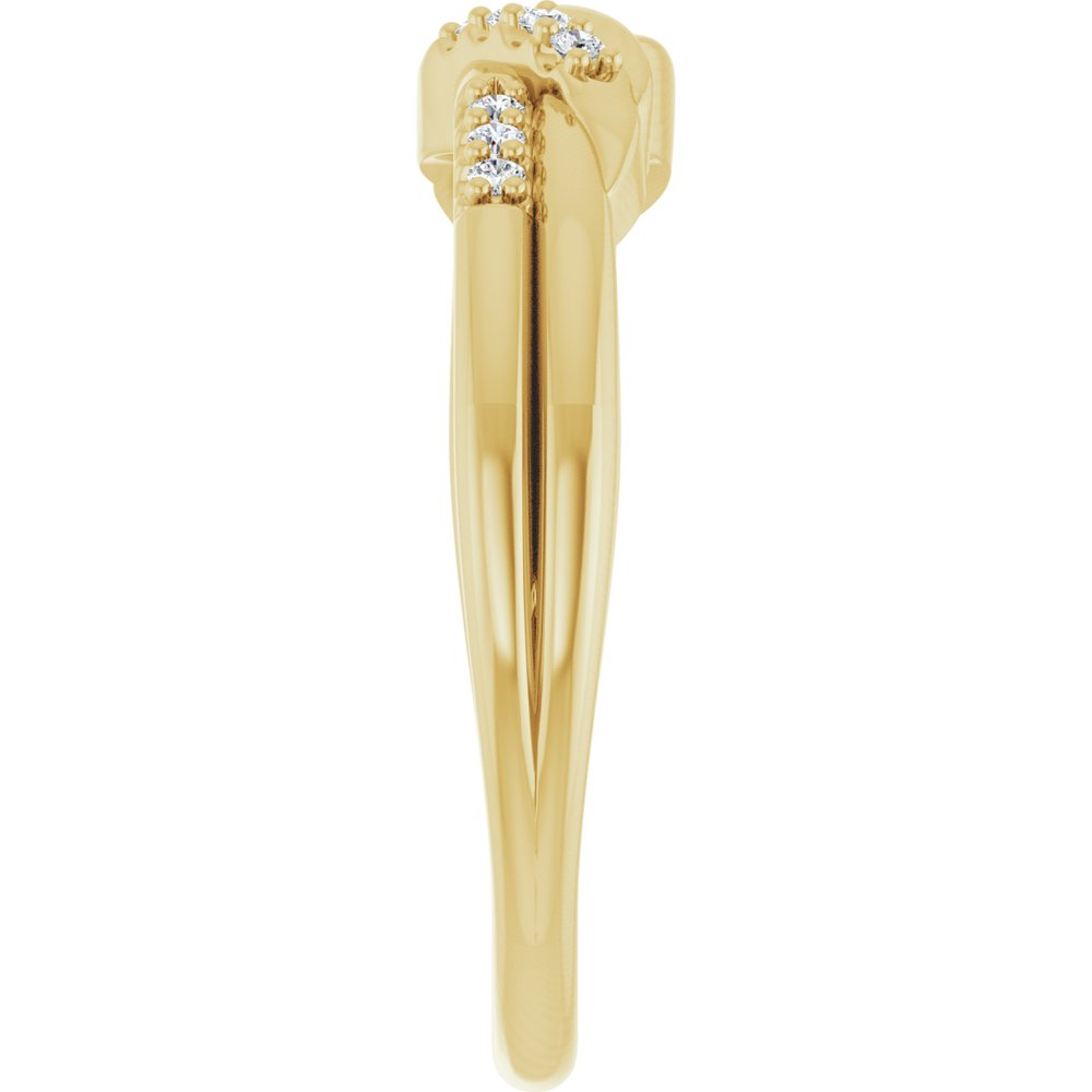 14K Yellow .07 CTW Natural Diamond Knot Ring