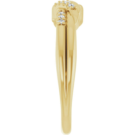 14K Yellow Gold .07 CTW Natural Diamond Knot Ring