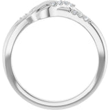 14K White .07 CTW Natural Diamond Knot Ring