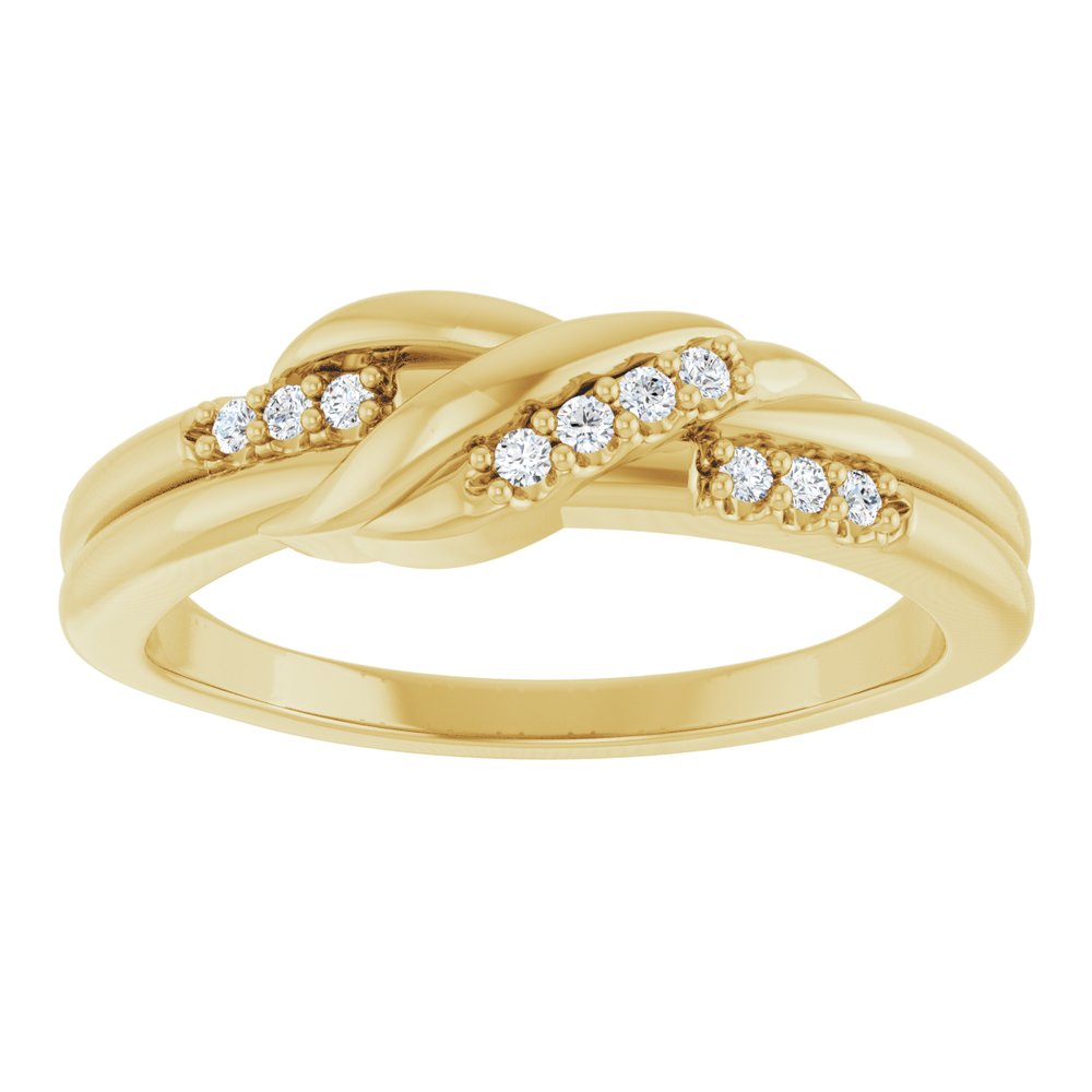 14K Yellow .07 CTW Natural Diamond Knot Ring
