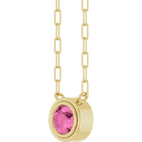 14K Yellow Natural Pink Sapphire 18" Necklace