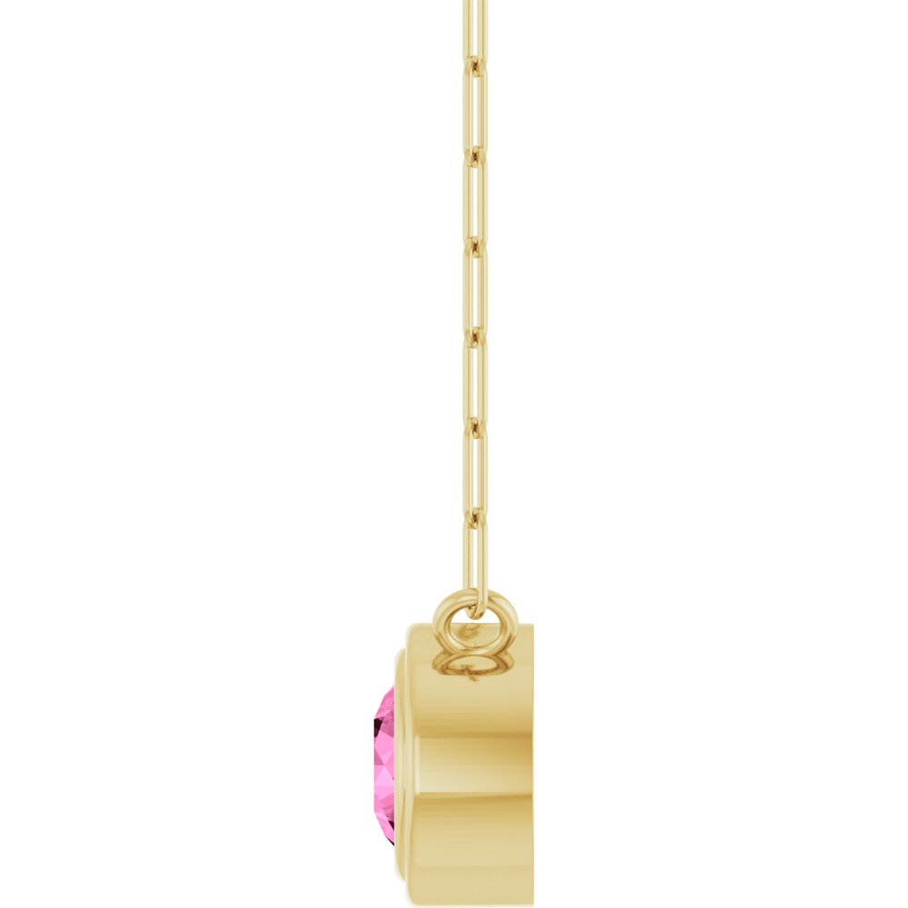 14K Yellow Natural Pink Sapphire 18" Necklace