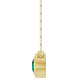 14K Yellow Gold Lab-Grown Emerald 18" Necklace
