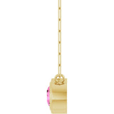 14K Yellow Natural Pink Sapphire 18" Necklace