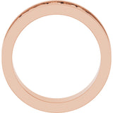 14K Rose Gold 6.5 mm Sculptural Flat Band  Size 8