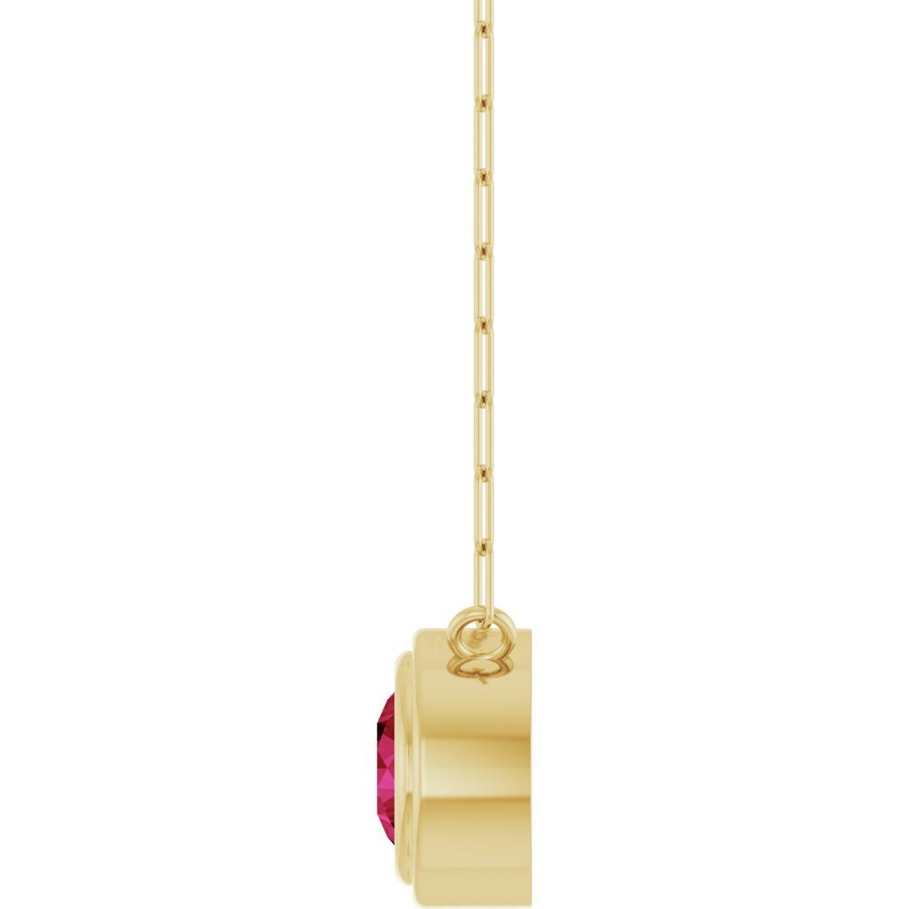 14K Yellow Lab-Grown Ruby 18" Necklace