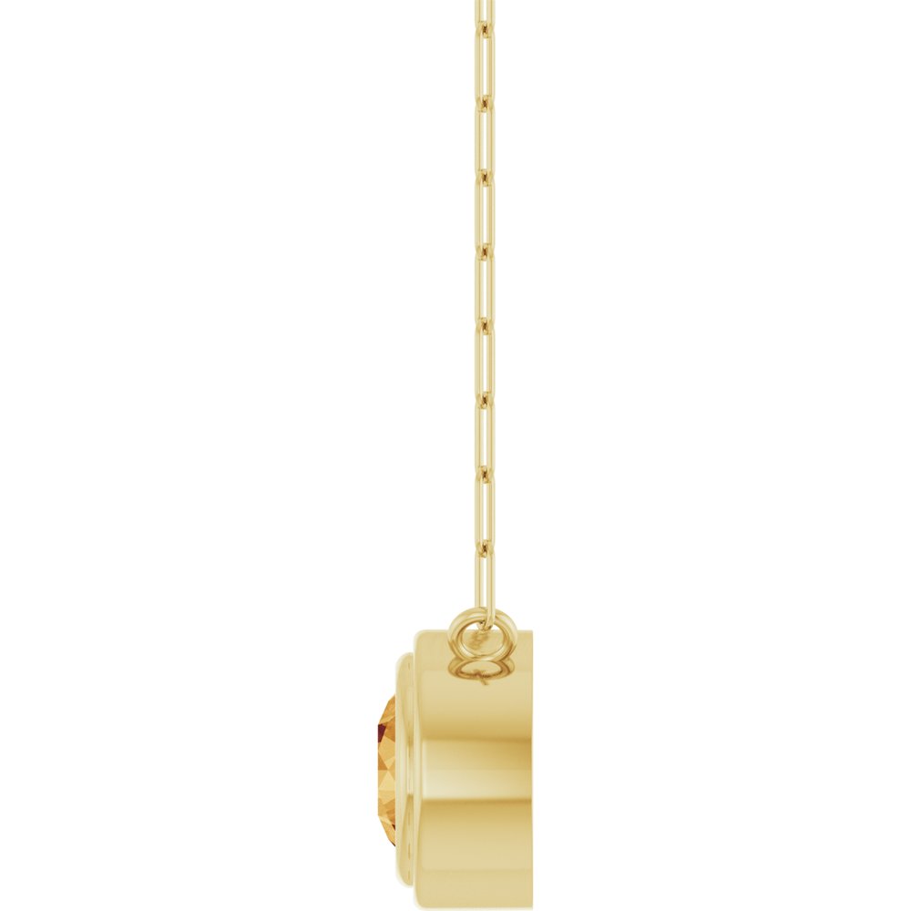 14K Yellow Gold Natural Citrine 18" Necklace