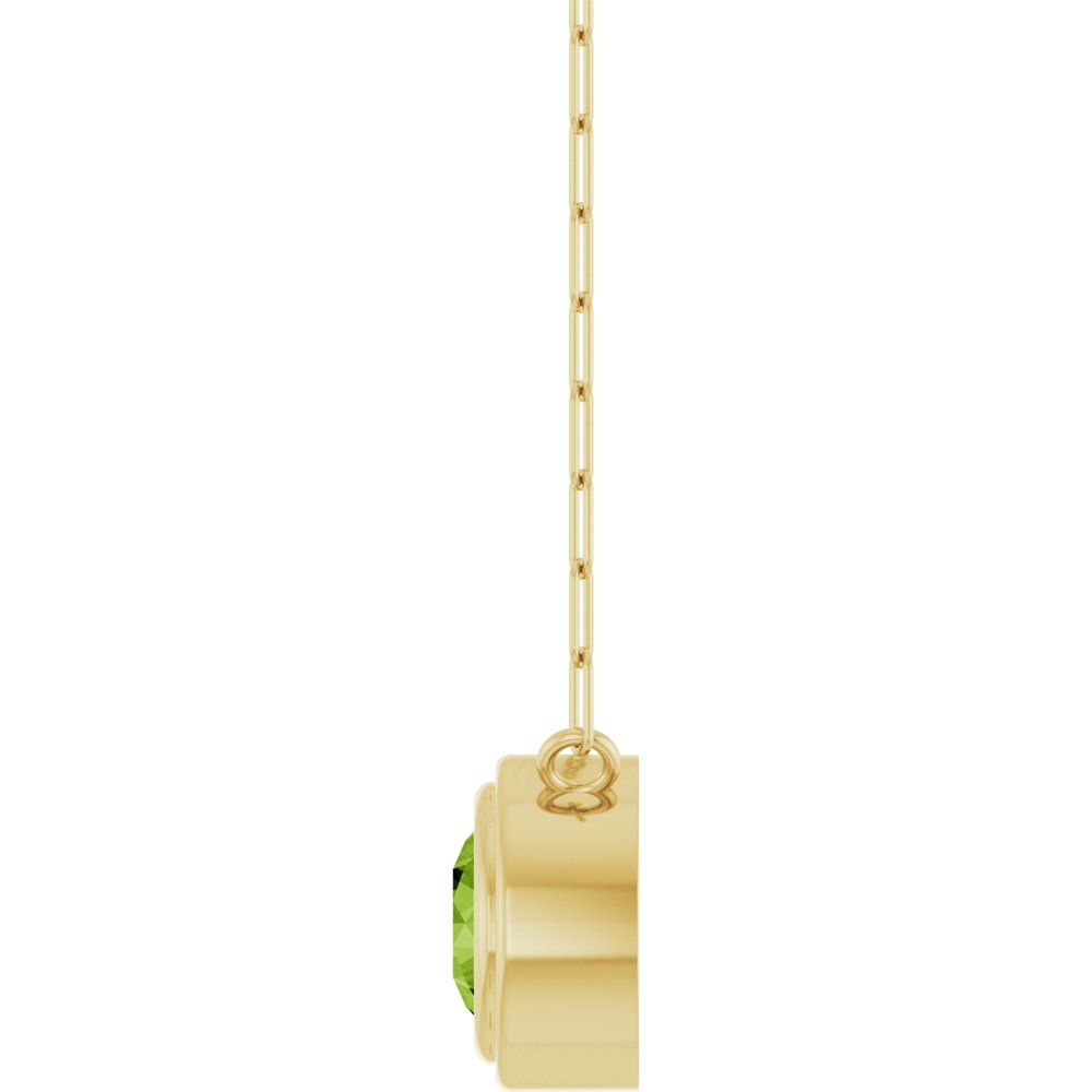 14K Yellow Gold Natural Peridot 18" Necklace