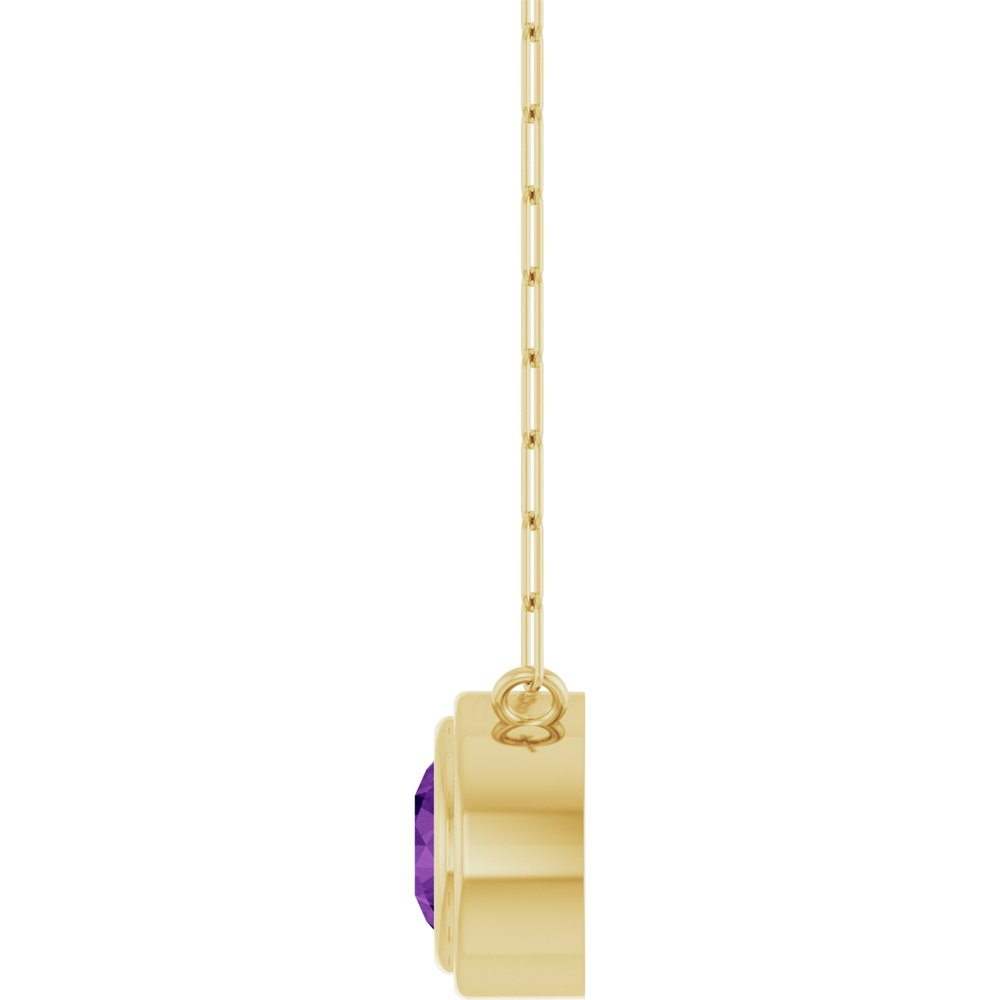 14K Yellow Natural Amethyst 18" Necklace