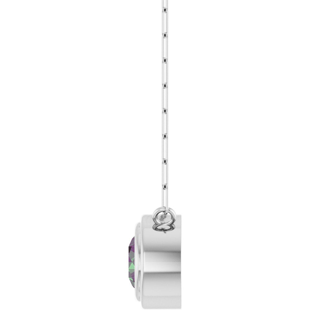 14K White Gold Lab-Grown Alexandrite 18" Necklace