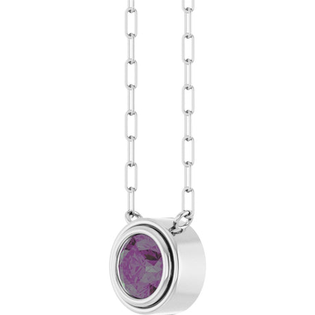 14K White Lab-Grown Alexandrite 18" Necklace