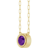 14K Yellow Natural Amethyst 18" Necklace