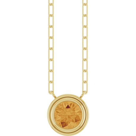 14K Yellow Natural Citrine 18" Necklace