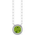 Sterling Silver Natural Peridot 18" Necklace