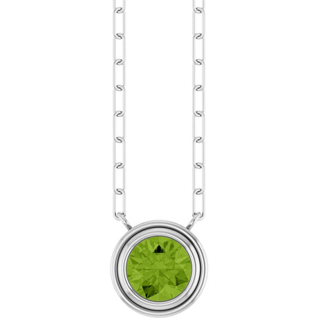 Sterling Silver Natural Peridot 18" Necklace