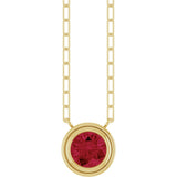 14K Yellow Lab-Grown Ruby 18" Necklace