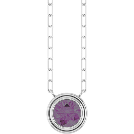 14K White Lab-Grown Alexandrite 18" Necklace