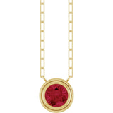 14K Yellow Lab-Grown Ruby 18" Necklace
