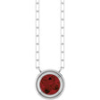 14K White Gold Natural Mozambique Garnet 18" Necklace