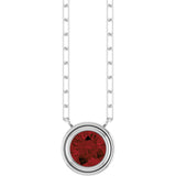 14K White Gold Natural Mozambique Garnet 18" Necklace