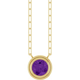 14K Yellow Natural Amethyst 18" Necklace