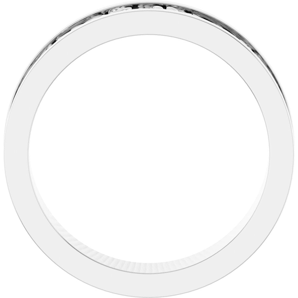 Sterling Silver 6.5 mm Sculptural Flat Band  Size 11