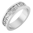 Sterling Silver 6.5 mm Sculptural Flat Band  Size 11