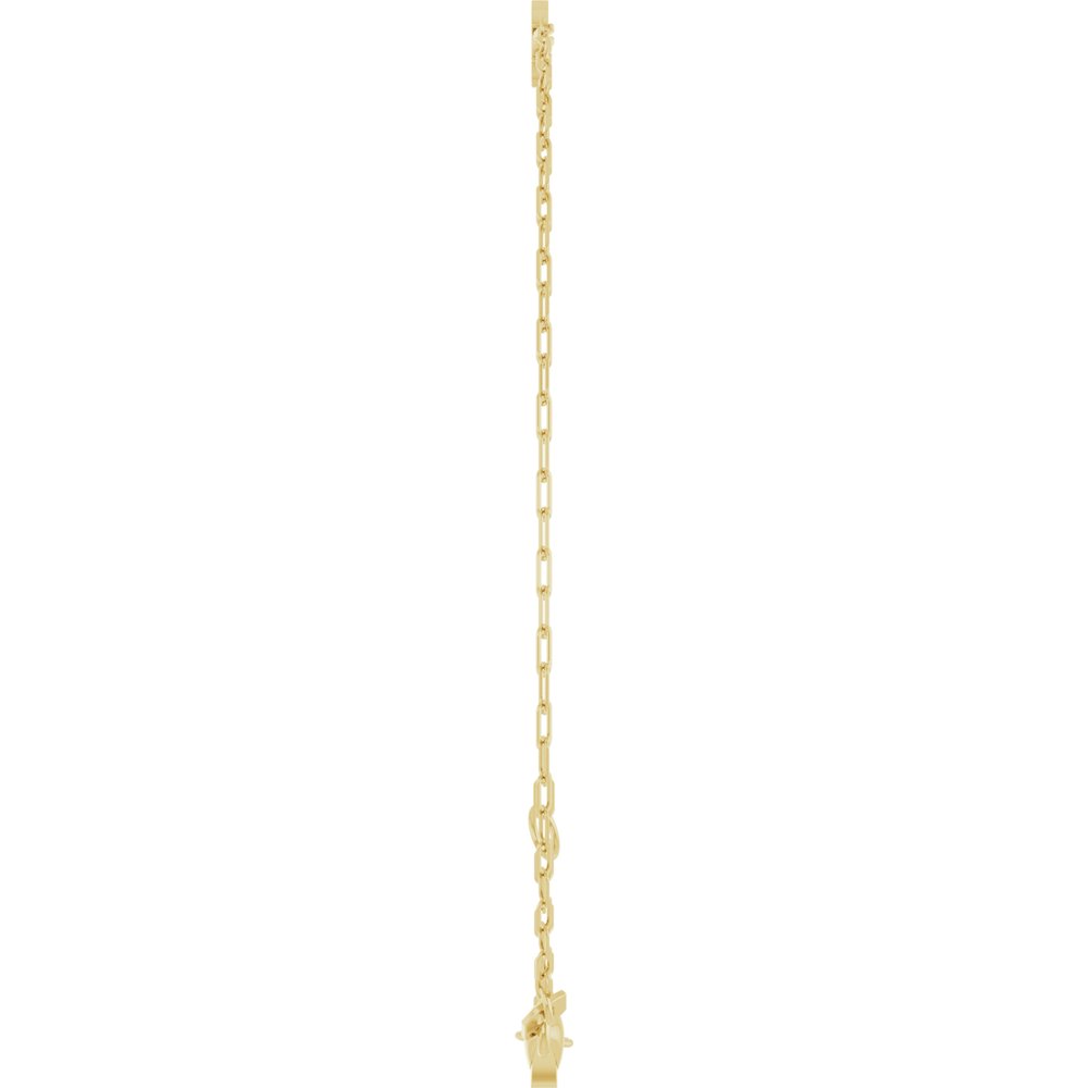 14K Yellow Gold Sans Serif Initial C 6 1/2-7 1/2" Bracelet
