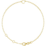 14K Yellow Gold Sans Serif Initial C 6 1/2-7 1/2" Bracelet