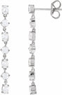 Sterling Silver 1 1/5 CTW Lab-Grown Diamond Seven-Stone Dangle Earrings