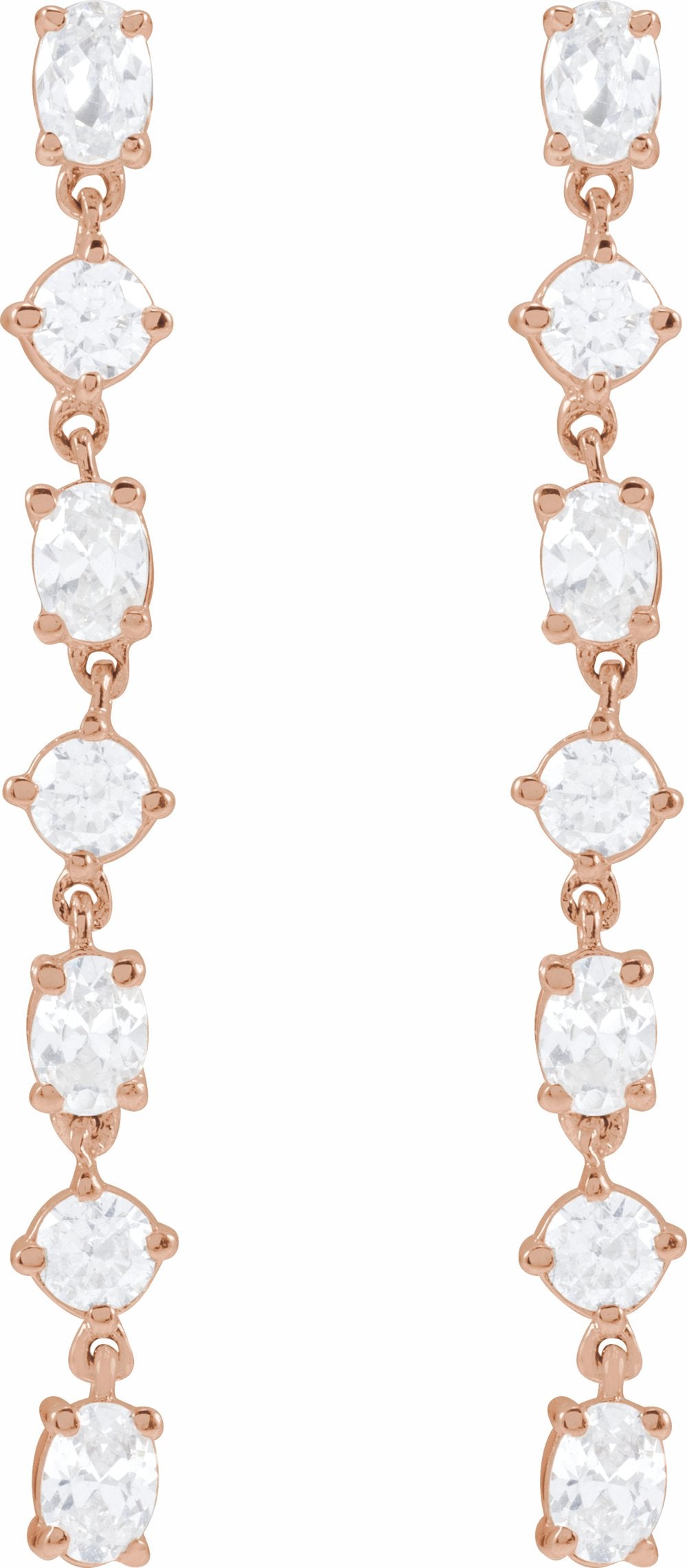 14K Rose 1 1/5 CTW Lab-Grown Diamond Dangle Earrings